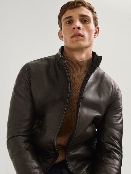 Geaca din piele Massimo Dutti, reversibila