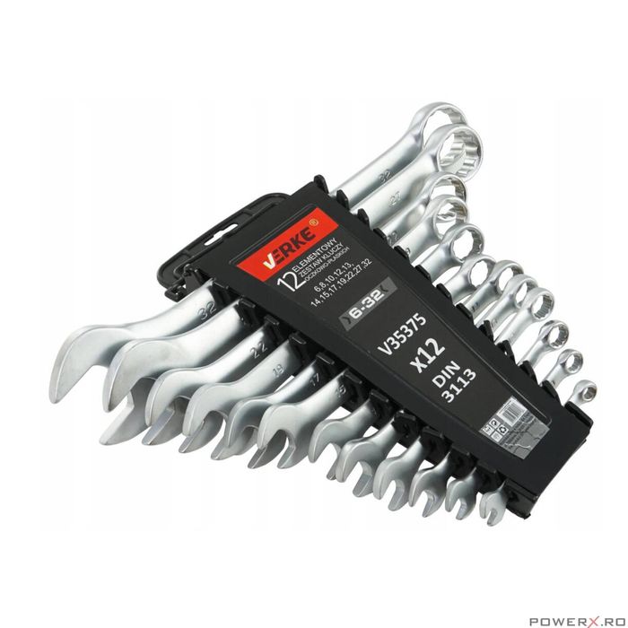 Set 12 chei fixe combinate, 6-32 mm, 12 piese, crom-vanadiu, Verke