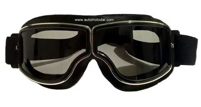 Ретро комплект кожена  каска очила и кожени ръкавици