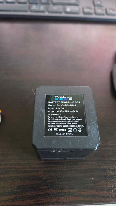 GoPro HERO8 аксесоари + 3 батерии Probty 1680mAh + тройно зарядно + калъф