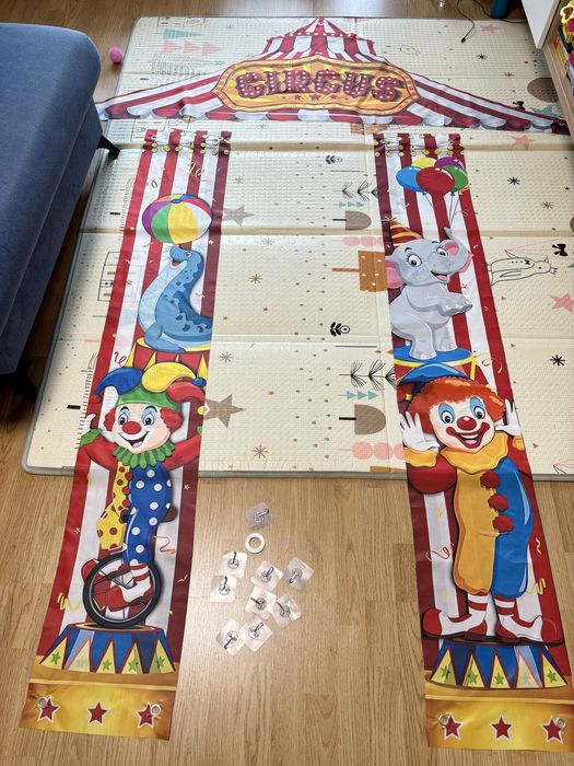 Фотокът/Банер и Фигурки за торта за рожден ден на темa Цирк