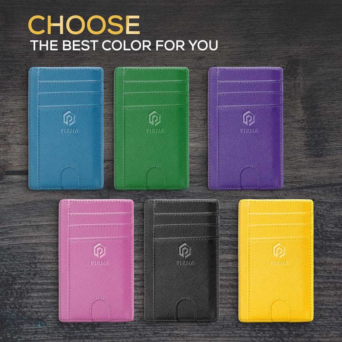 Portofel slim pentru carduri, protecție RFID, mai multe culori, NOU