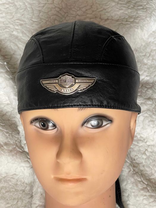Bandana aniversara neagra unisex piele naturala Harley Davidson baieti
