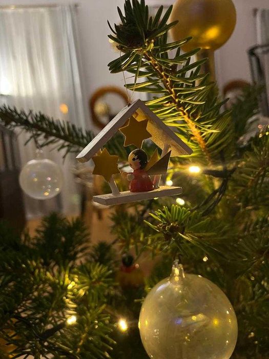 decoratiuni sezon craciun lemn set Figurine brad vechi 1945 Germania