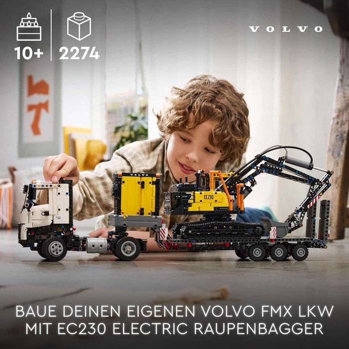 LEGO Technic Volvo FMX Truck with EC230 Electric Crawler Excavator!