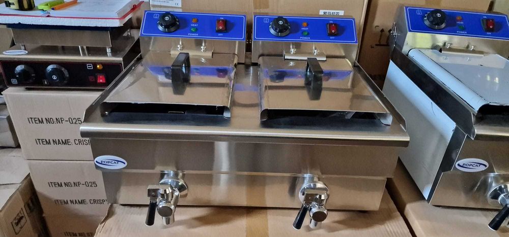 Reducere Friteuza profesionala cu robineti 10l+10l -TRANSPORT GRATUIT