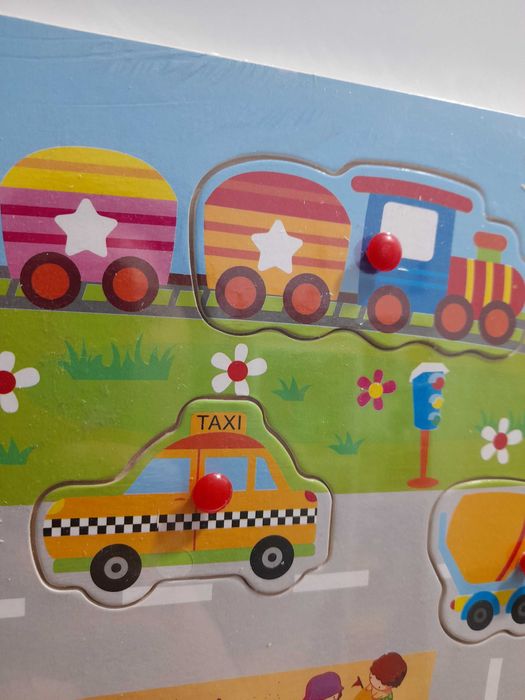 Пазл-рамка дерево. Транспорт