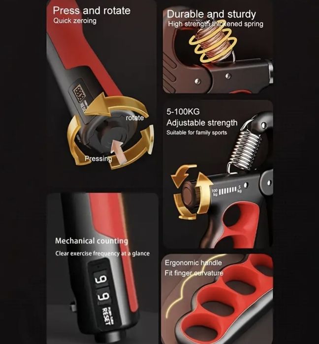 Уред за трениране на силата на захвата с брояч 10-100кг 10-150кг-15лв