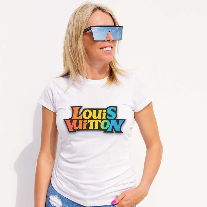 Тениска Lo.uis Vui.tton , Дамски тениски , мъжки и детски модели , памучна бяла тениска с къс ръкав XS-6XL