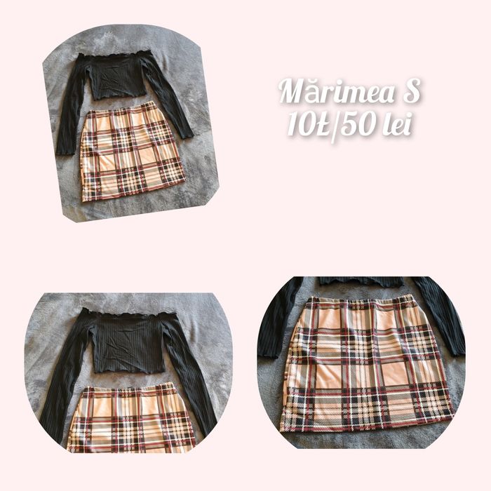 Set damă top+fustă, maiou+pantaloni scurți, set maiouri