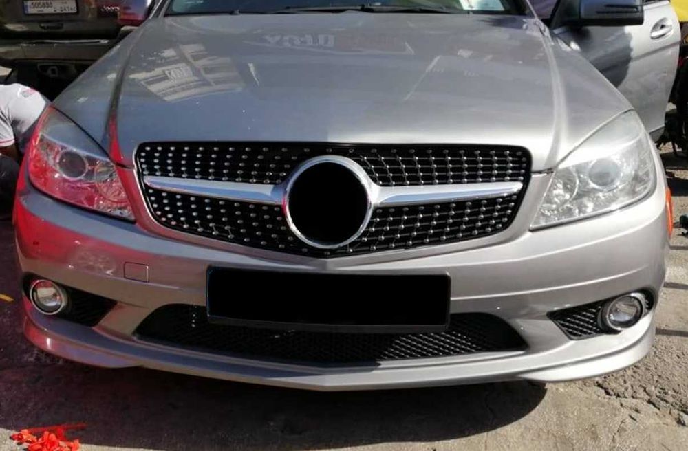 Диамантена решетка за Mercedes C класа W204 Хром 2007-2014