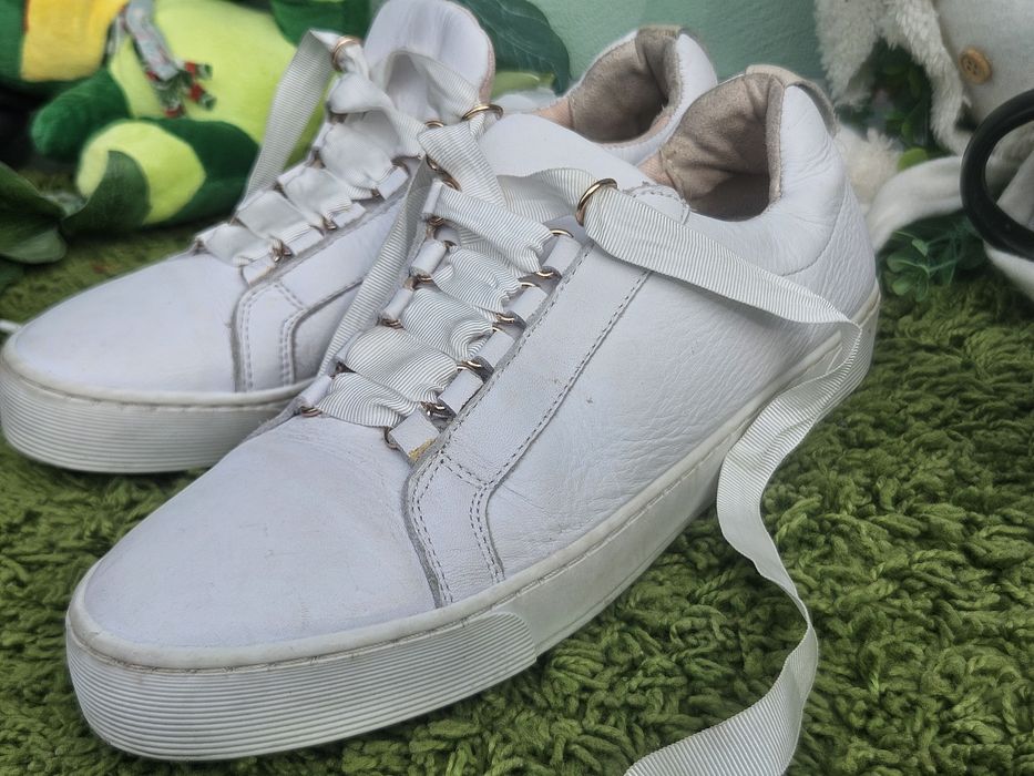 Hallhuber бели кецове от кожа N39