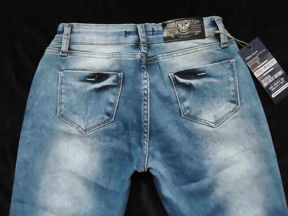 Blugi sexy prespalati skinny dama trei sferturi talie joasa elastici