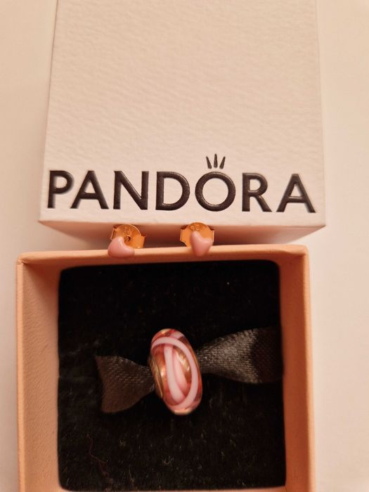 Сребърни PANDORA талисман за гривна и N1 обеци