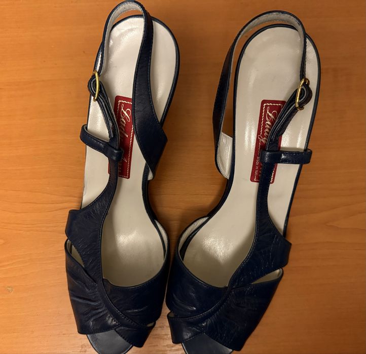 Чисто нови италиански Vero Cuoio 8 1/2 ;кожени дамски чехли с лепка 38