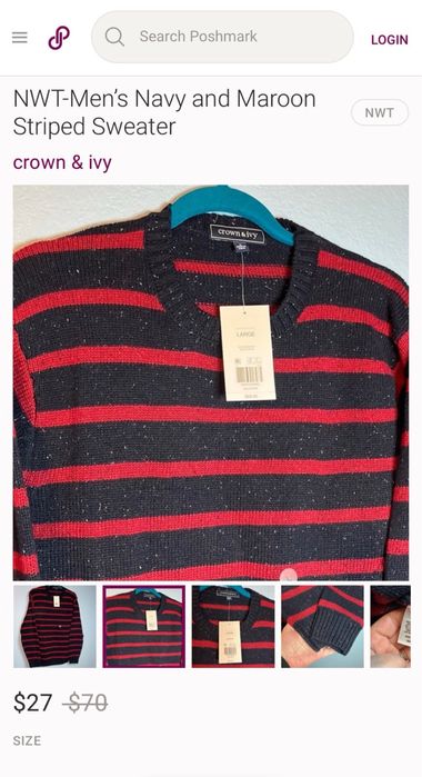 Мъжки пуловер плетиво