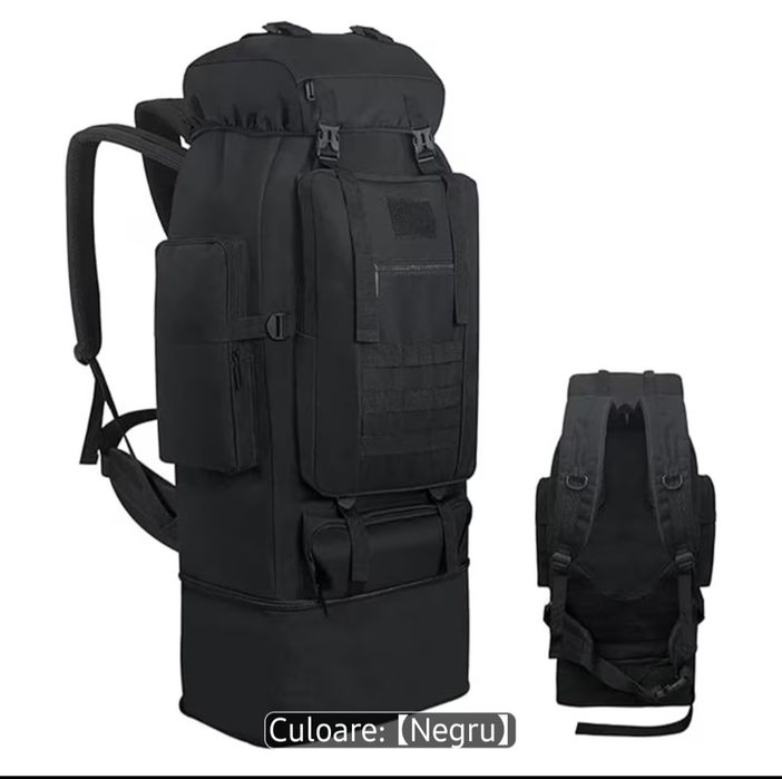 Rucsac Militar ,Negru/Tactic 80 /100 L /Multifunctional /Drumeții, Nou