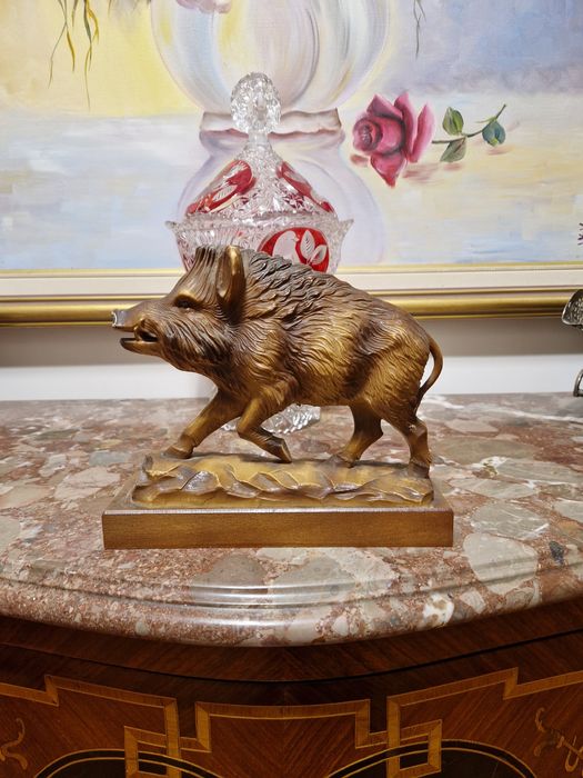 Прекрасна антикварна немска дървена фигура статуетка