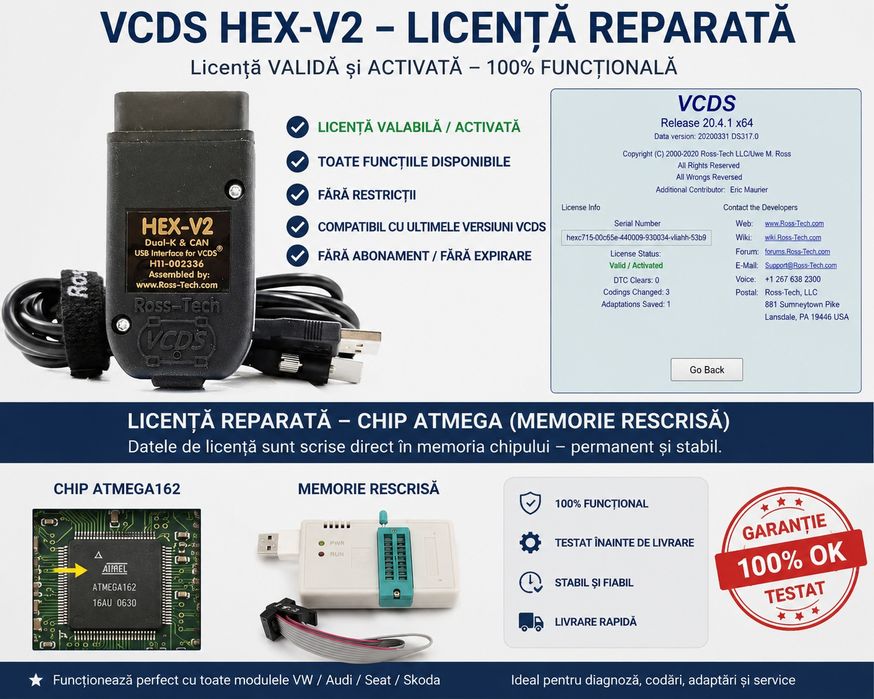 Reparare licență VCDS chip Atmega