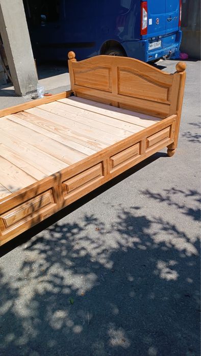 Pat lemn masiv esenta tare - 2 persoane