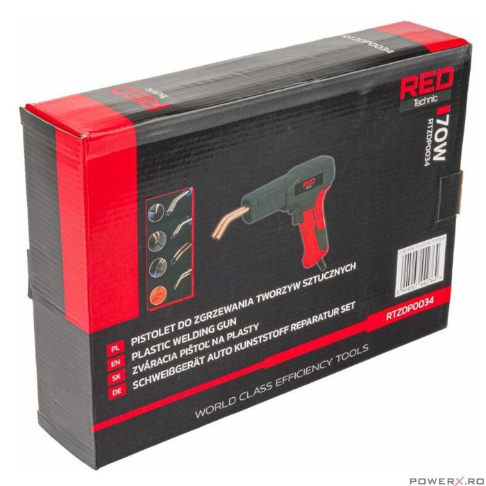 Pistol pentru lipit si sudat plastic, putere 70 W, cu 200 de capse