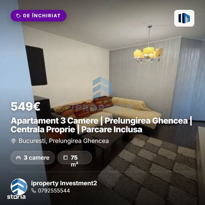 Apartament 3 Camere | Prelungirea Ghencea  | Centrala Proprie | Parcar