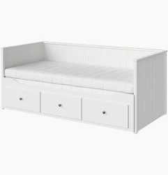 Cadru divan cu 3 sertare, alb, 80x200 cm