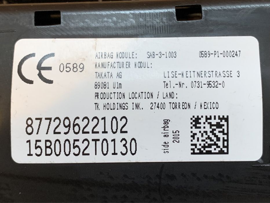 Airbag scaun BMW X5 F15, X6 F16 2014-2019