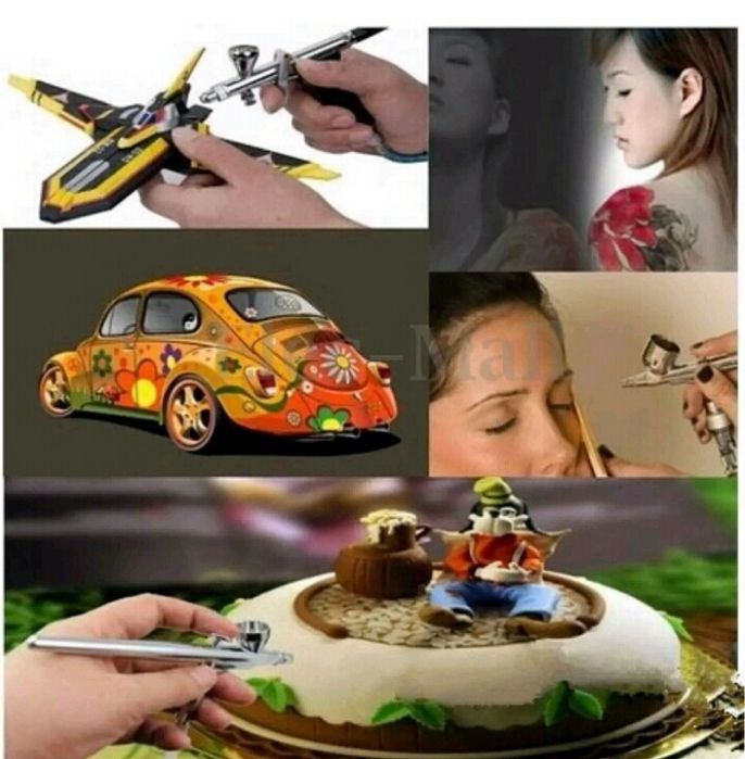 Аерограф двойнодействащ профи комплект