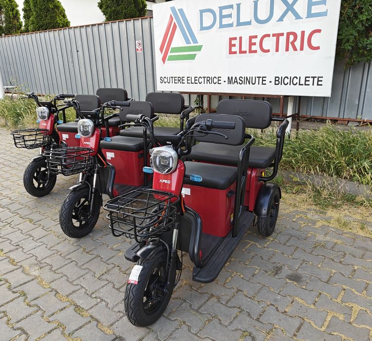 Triciclete Electrice, Volta APM5, 1000W, Rosu, viteza maxima 25 km/h