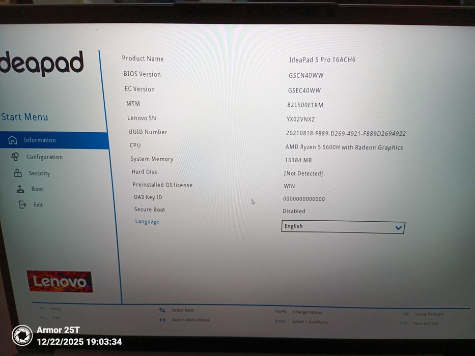 Lenovo Ideeapad 5 Pro 16 ACH6  amd