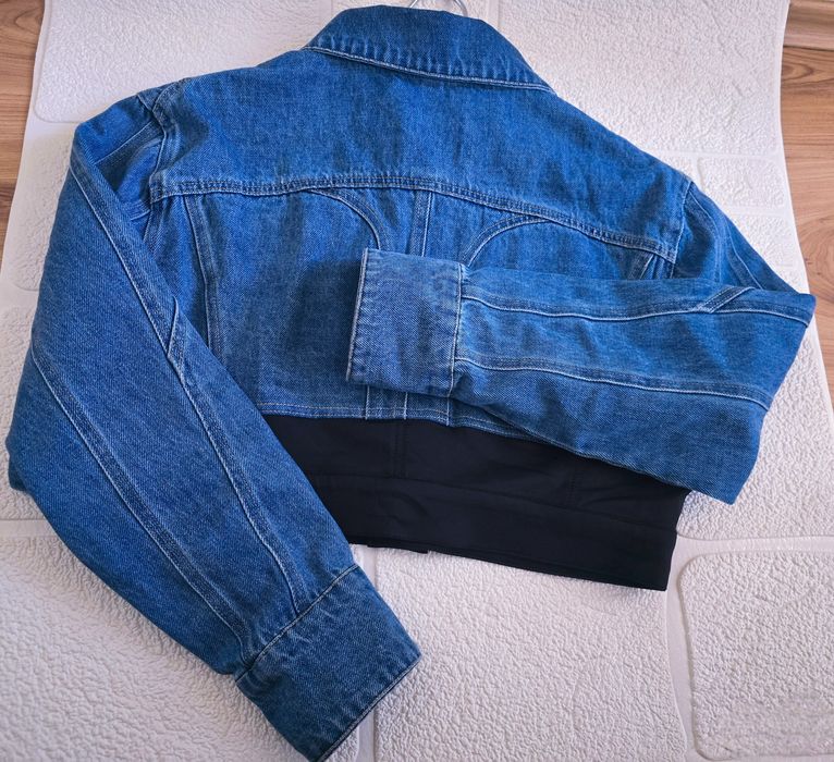 Дамско дънково яке по модел на Mugler