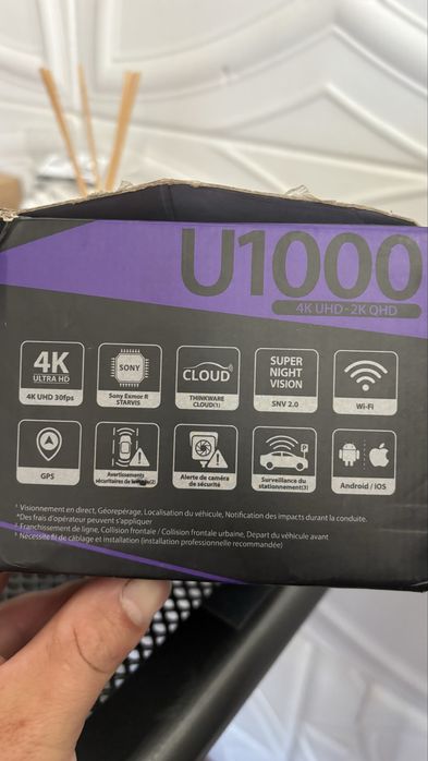 Camera auto DVR, THINKWARE U1000, 4K-fata, 2K-spate, WiFi, card memorie 64Gb