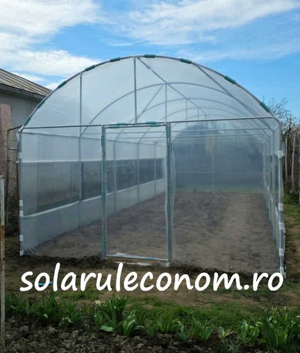 Solar(sera), 5x8 m(40 mp) din țeavă neagră, fară folie, 3050 lei