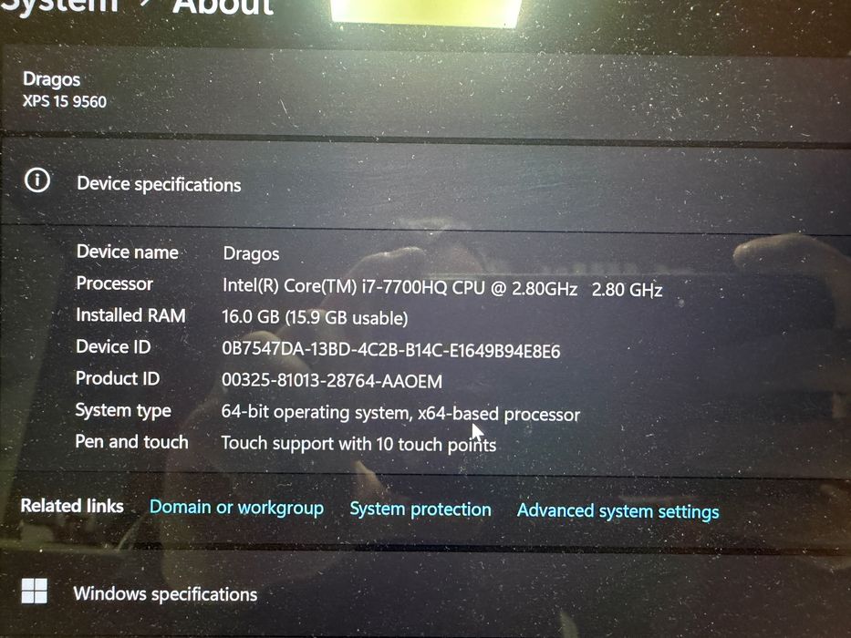 Dell XPS 15 9560 | i7-7700HQ | 16GB RAM | SSD 512GB - Laptop Premium