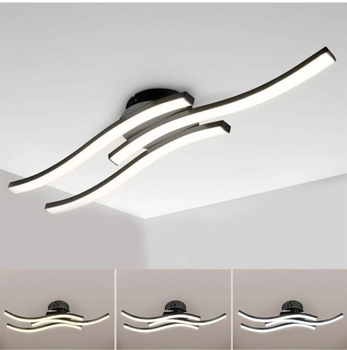 Plafoniera ondulata Flamey, 46cm, spot cu LED reglabil in trei culori