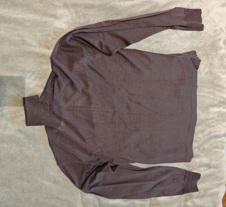 Мъжки сив фин поло пуловер