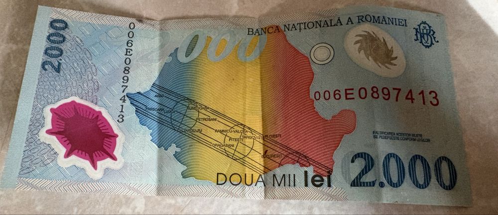 Bancnota 2000 lei veche