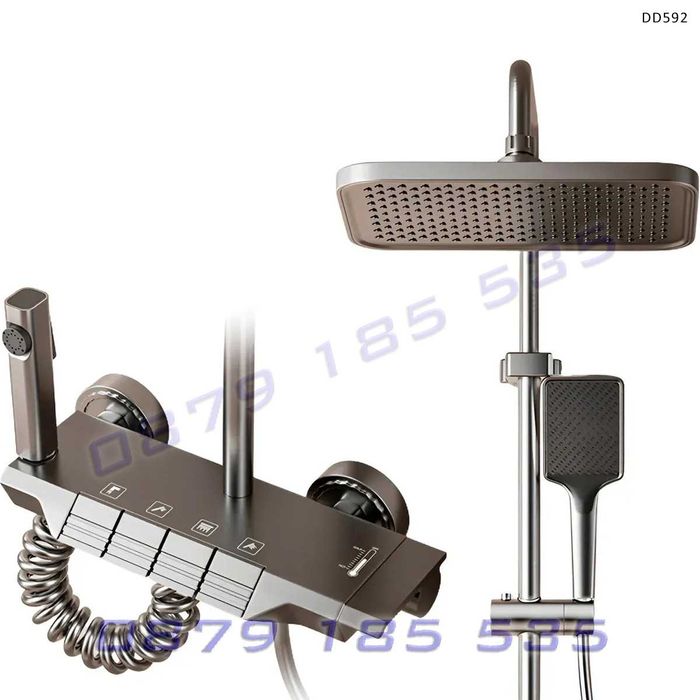 Луксозна душ колона душ система пиано бутони титаниум алуминий баня