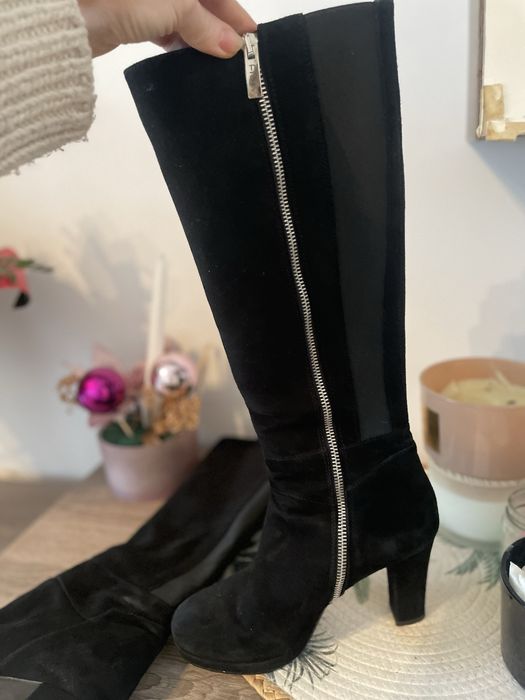 Cizme cu toc din piele intoarsa Lavoratione Artigiana