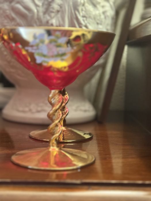 Set  cupe Murano  aurit 24tk