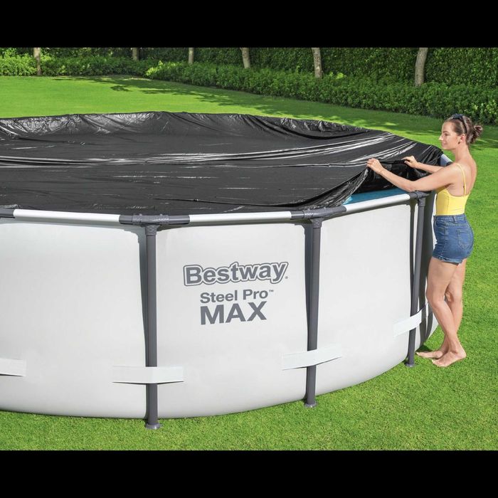 Prelata Acoperire Piscina Rotunda Cadru Metalic 366cm LivratGRATUIT