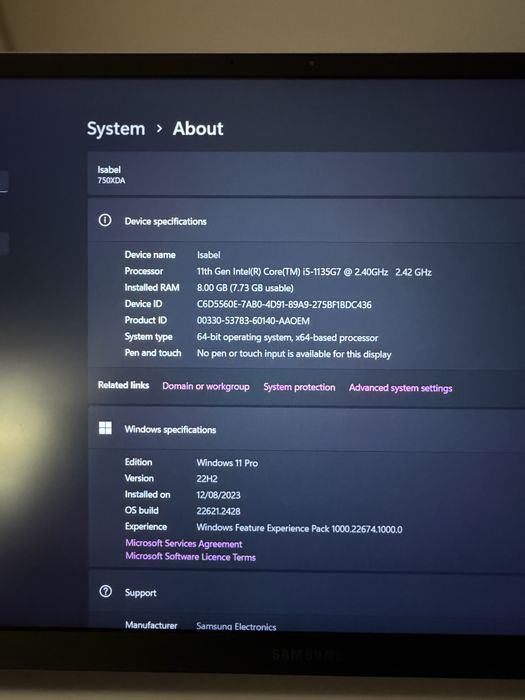 Laptop Samsung Galaxy Book 750XDA