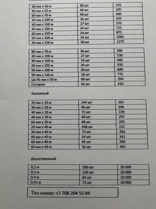 На прайс-лист есть номер телефон