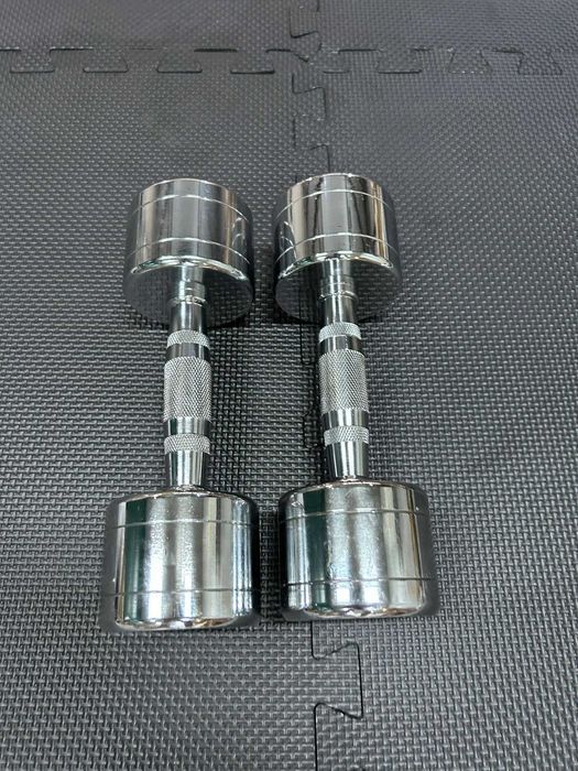 Set de 2 Gantere cromate cu greutate fixa 10 KG - 2 x 5 KG