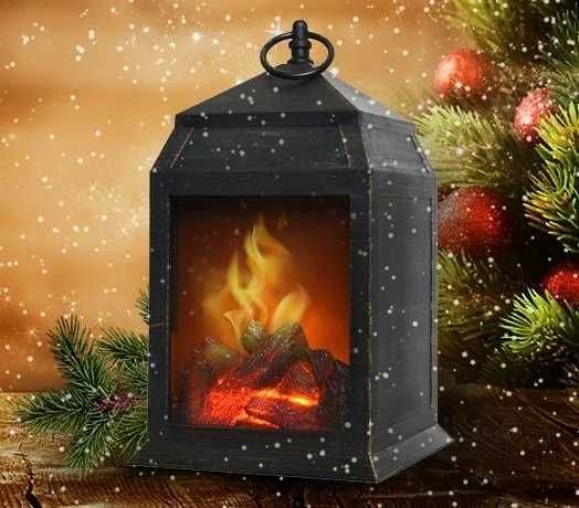 Фонарь-ночник с эффектом живого огня «Уют камина»