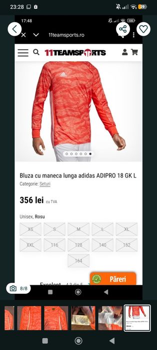 Bluza cu mânecă lungă Adidas climalite 164(13 ani)