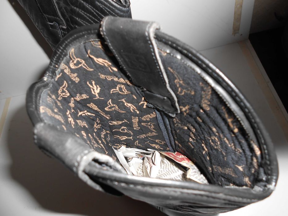 рокерски ботуши ;невада„високи„№44„шпиц;черни с подплата -ест.кожа