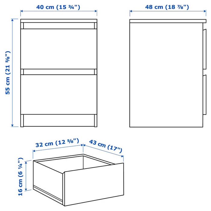 Comode MALM Ikea albe