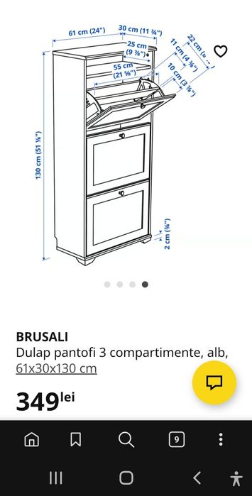 Vând pantofar Ikea model Brusali